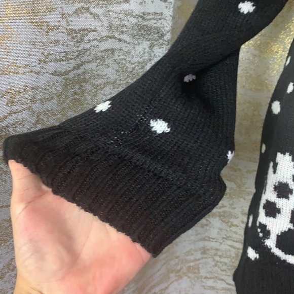 Vintage🧚♀️black ugly Christmas polar bear with polka dot print sweater size M - Picture 7 of 15